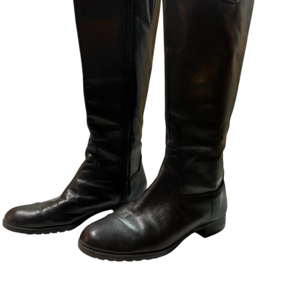 Ralph Lauren, leather black tall boots with zipper, size 6.5 B - Picture 1 of 11